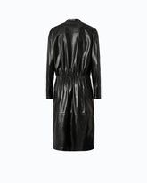 Abito midi effetto pelle con zip - | Pinko