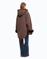 Parka in cotone con dettagli effetto pelliccia - | Pinko
