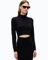 Vestido largo de mezcla de lana con abertura - | Pinko