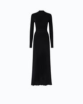 Vestido largo de mezcla de lana con abertura - | Pinko