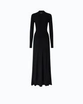 Vestido largo de mezcla de lana con abertura - | Pinko