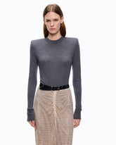Maglia in lana merino con spalline rimovibili - | Pinko