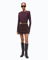 Merino wool sweater with removable shoulder pads - | Pinko