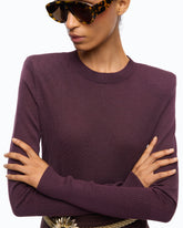 Merino wool sweater with removable shoulder pads - | Pinko