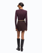 Merino wool sweater with removable shoulder pads - | Pinko