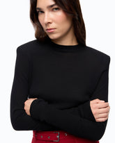 Maglia in lana merino con spalline rimovibili - | Pinko