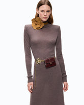 Abito lungo dolcevita in lana merino - | Pinko
