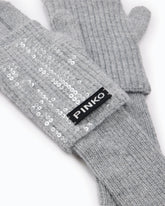 Guanti con paillettes e logo PINKO - | Pinko