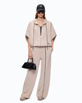 Pantaloni wide leg con coulisse e catena - | Pinko