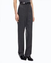 Pantaloni a sigaretta gessati in misto lana stretch - | Pinko