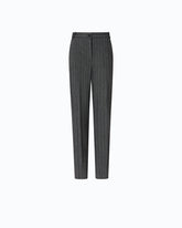Pantaloni a sigaretta gessati in misto lana stretch - | Pinko