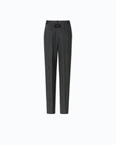Pantaloni a sigaretta gessati in misto lana stretch - | Pinko