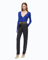 Pantaloni a sigaretta in misto lana stretch - | Pinko