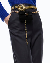Pantaloni a sigaretta in misto lana stretch - | Pinko