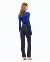 Pantaloni a sigaretta in misto lana stretch - | Pinko