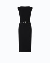 Midi sheath dress with belt - | Pinko