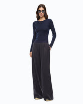 Ribbed sweater with lace - | Pinko