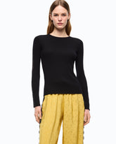 Maglia a costine con pizzo - | Pinko