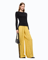 Maglia a costine con pizzo - | Pinko