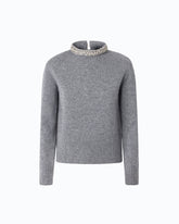 Pull en laine mélangée à col bijou - | Pinko
