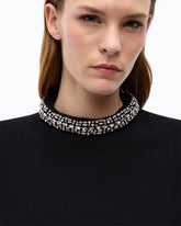Maglia in misto lana con collo gioiello - | Pinko
