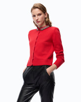 Cardigan con collo gioiello - | Pinko