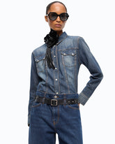 Camicia in denim con scoloriture - | Pinko