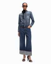 Camicia in denim con scoloriture - | Pinko
