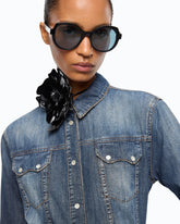 Camicia in denim con scoloriture - | Pinko