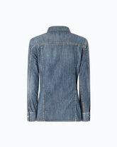 Camicia in denim con scoloriture - | Pinko