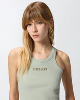 Canotta cropped con logo PINKO - | Pinko