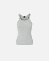 Top côtelé avec broderies bijoux - | Pinko