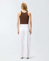 Ribbed top with bejewelled embellishment - | Pinko