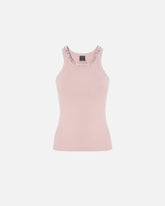 Ribbed top with bejewelled embellishment - | Pinko