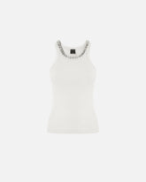 Top côtelé avec broderies bijoux - | Pinko
