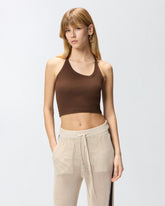 Canotta cropped con scollo asimmetrico - | Pinko