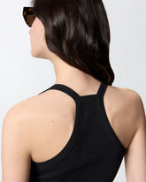 Canotta cropped con scollo asimmetrico - | Pinko