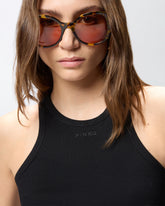Canotta a costine con logo PINKO - | Pinko