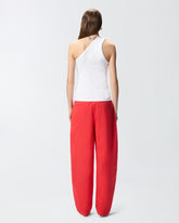 Canotta a costine con scollo a V e logo PINKO - | Pinko