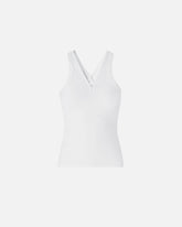Canotta a costine con scollo a V e logo PINKO - | Pinko