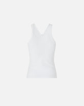 Canotta a costine con scollo a V e logo PINKO - | Pinko