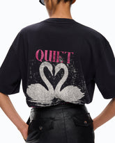 T-shirt stampa cigni Quiet Is The New Punk - | Pinko