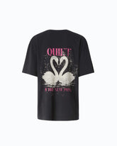 T-shirt stampa cigni Quiet Is The New Punk - | Pinko