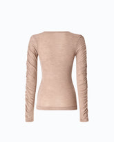 Sweater with gathered sleeves - | Pinko
