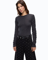 Sweater with gathered sleeves - | Pinko