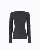 Sweater with gathered sleeves - | Pinko