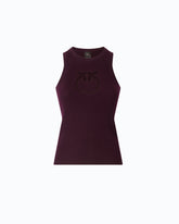 Top a costine con logo Love Birds in trasparenza - | Pinko