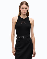 Top côtelé avec logo Love Birds transparent - | Pinko