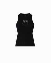 Top côtelé avec logo Love Birds transparent - | Pinko