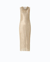 Mesh-effect midi dress with rhinestones - | Pinko
